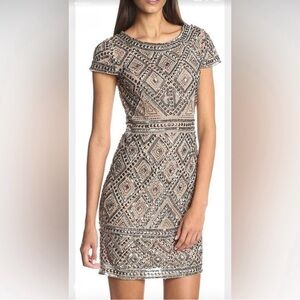 Adrianna Papell Beaded Sequin Cocktail Dress
